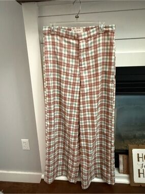 Time After Time trending eom Plaid Wide-Leg Trousers in Brown and Cream medium